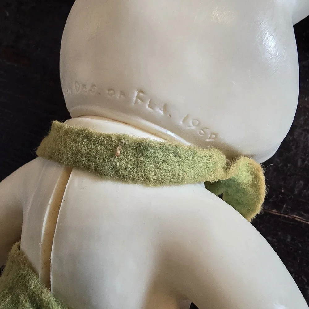 Vintage 60s Easter Bunny Blow Mold Vinyl Plastic Bank Rabbit Roy Des‎ RDF 1968